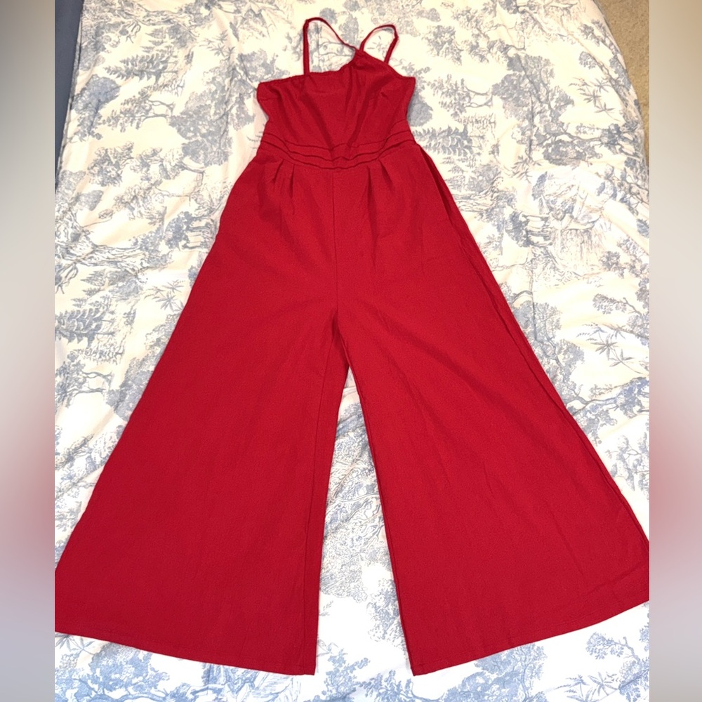 Red Jumpsuit with adjustable straps small